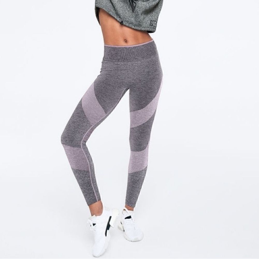 Pink Victoria's Secret Gray Purple Seamless Leggings Size XS